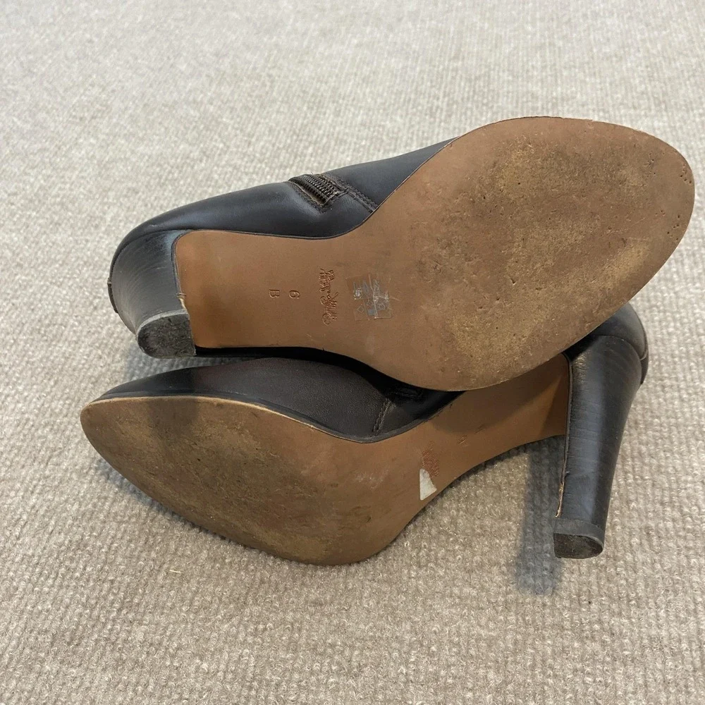 Coach Boots Womens‎ Size 6 Brown Leather Ankle Zip High Stiletto Heel Jemma